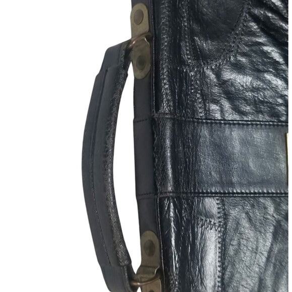 MC Marc Chantal Leather Patchwork Fold Over Cover Briefcase 1.5" x 12" [Vintage] - Picture 7 of 8